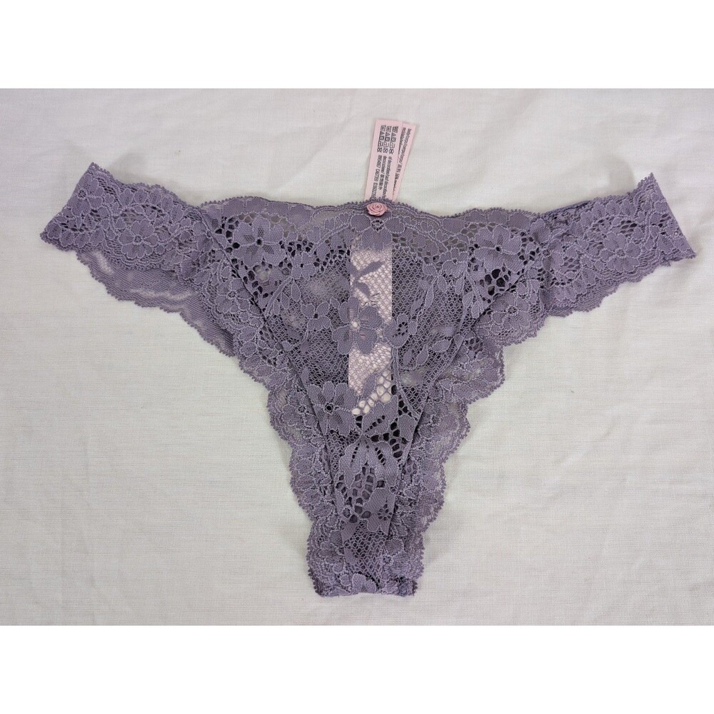 NWT Victoria's Secret Dream Angels Lace Thong Panty S Lavender Purple Small
